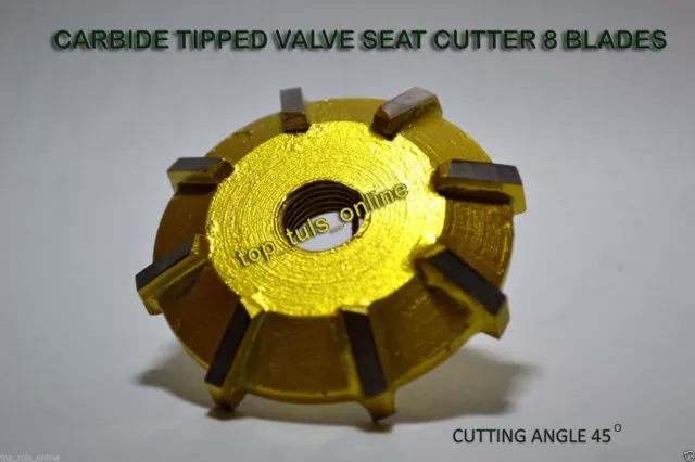 Carbide Tipped Valve Seat Cutter 1.3/4" 45 Degree 8  Blades .