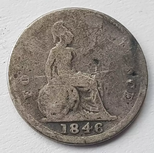 1846 Victoria Groat Fourpence Silver Coin