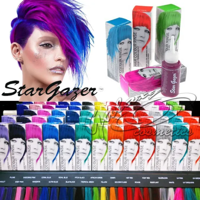 Stargazer Hair Dye Semi Permanent Tint Toner Ammonia-Free 36 Bright Colours 70ml