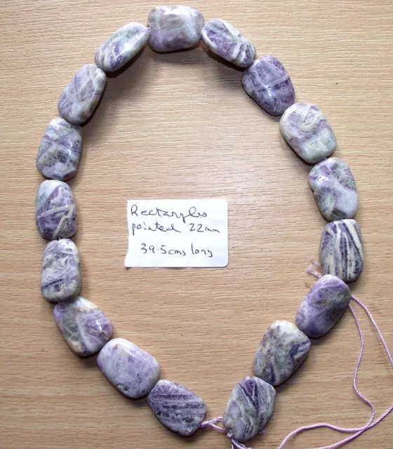 Single Strand Chunky Rounded Rectangular Charoite Beads