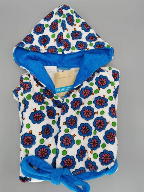 Accappatoio vintage originale anni 70 cappotto da mattina bambini taglia 128 fiori Accappatoio vintage originale anni 70 cappotto da mattina bambini taglia 128 fiori