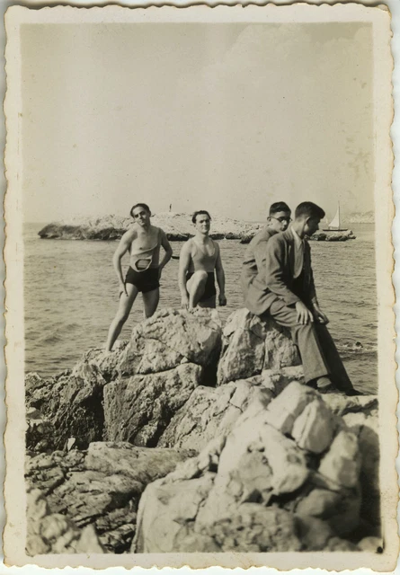 Photo Ancienne Vintage – Homme Torse Nu Musclé En Maillot De Ski Nautique – Tirage Argentique