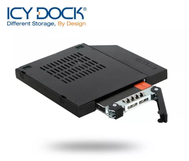 New ICY Dock MB411SPO-1B 2.5" SATA HDD SSD Notebook Slim ODD Mobile Rack