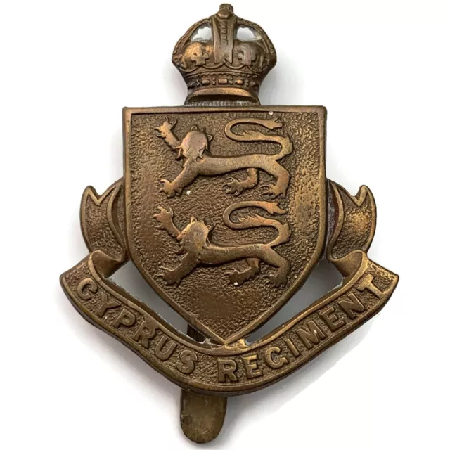 Original WW2 RAISED Cyprus Regiment Cap Badge