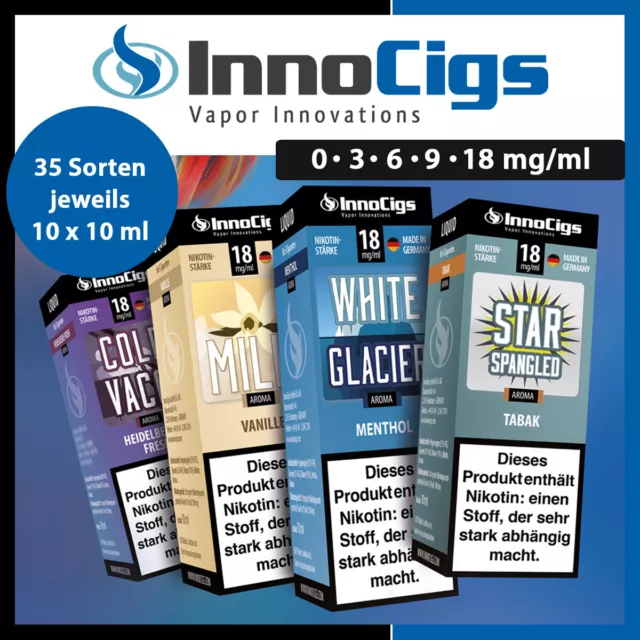 InnoCigs Liquid für E-Zigaretten - Frucht Tabak 10x10ml alle Sorten (100ml)