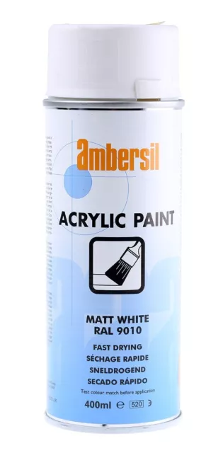 1 pcs - Ambersil 400ml White Matt Spray Paint