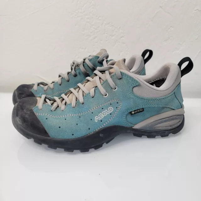 Asolo Shiver GTX Gore-Tex Vibram Shoes Women's Size 7 Aqua Approach Trek Boulder