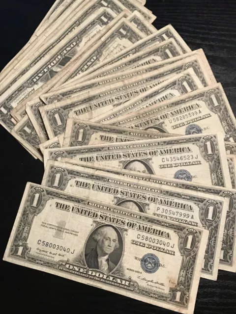 1935 $1 One Dollar Silver Certificate = 1 FREE for every 10 notes = Great Value!