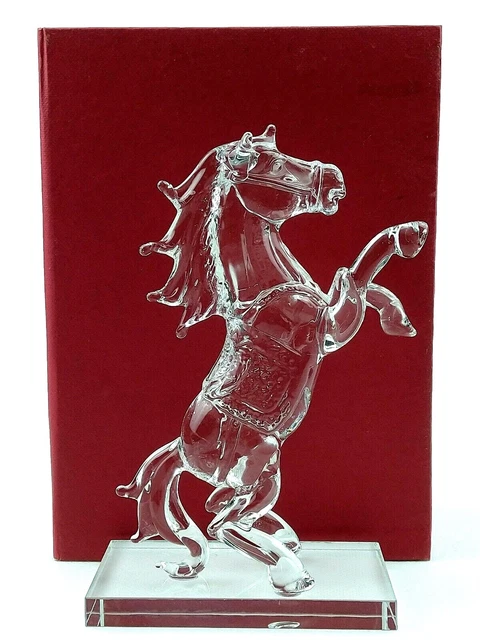 Crystal Clear Horse Glass Pony Home Decor Ornament Free Stand Gift Show Piece