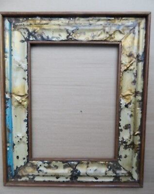 ANTIQUE TIN CEILING RECLAIMED MIRROR PHOTO FRAME Shabby Chic decor WOOD BACK-5