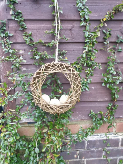 window bird feeder handmade willow fat ball holder/ ideal garden gift