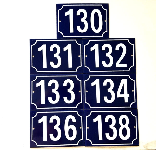 133 ENAMEL HOUSE number French vintage door wall plate plaque steel
