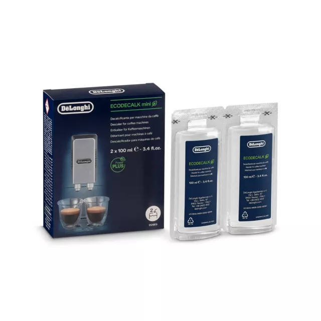 DELONGHI Decalcificante Liquido 2x100 ml EcoDecalk DLSC200 Anticalcare Caffè