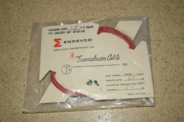 ENDEVCO 3090B- 24" - 61pF 500?F ACCELEROMETER CABLE- NEW (#49)
