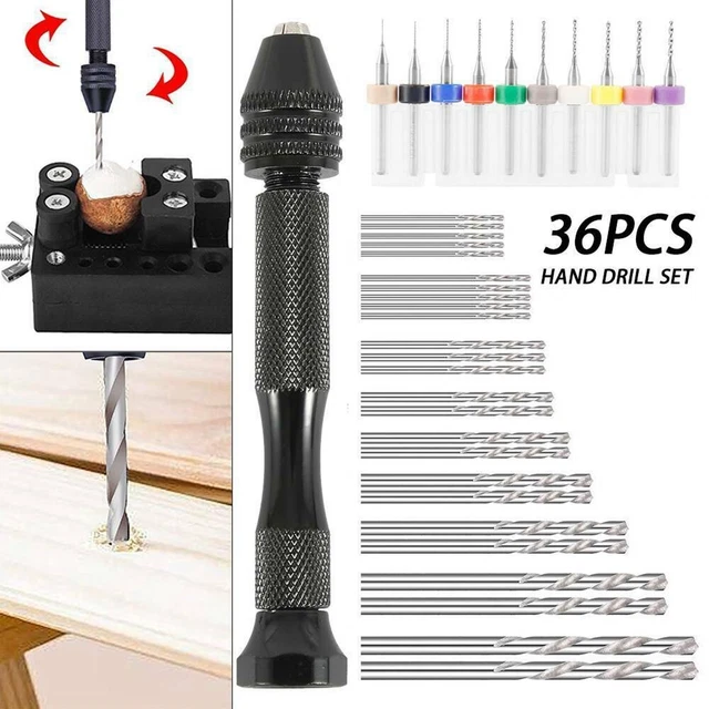 Hand Drill Bits Set 36 Pieces High Speed Steel Jewelry Making PCB Mini Drills