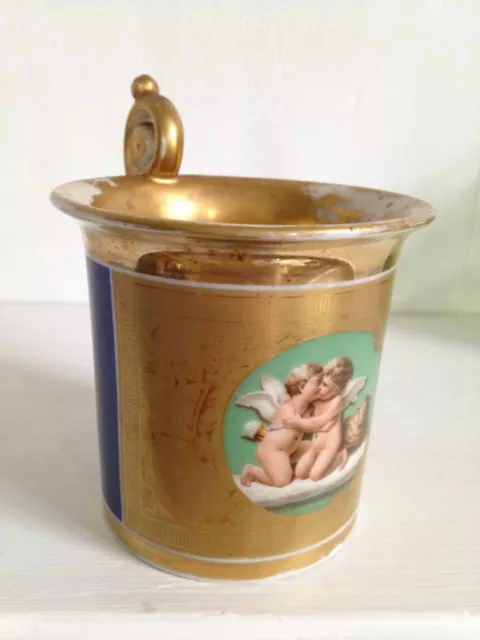 Belle Grande Tasse Porcelaine Paris XIXéme décor angelots style Empire