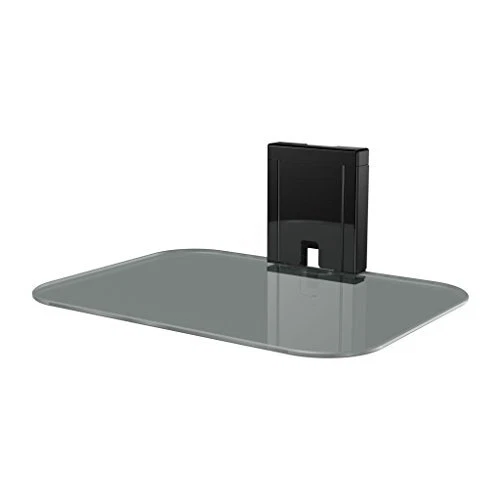 Tempered Glass On-Wall AV Shelf for Streaming Devices, Game Consoles, and