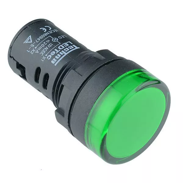 Green 22mm LED Pilot Panel Indicator Light 24V High Quality Techna