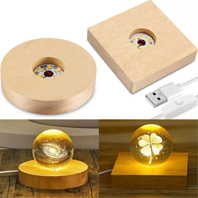 Base de Pantalla de Luz de Madera de 2 Piezas Base de Pantalla LED de Mader4716