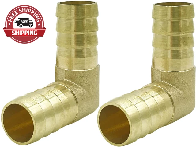 Brass 3/8" Hose Barb Elbow 90 Degree L Right Angle Barbed Fitting Water Fuel Air