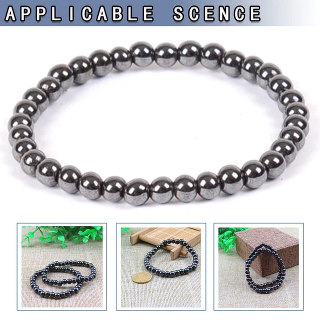 Magnetic 6mm Round Bead Hematite Bracelet Pain Relief Therapy G
