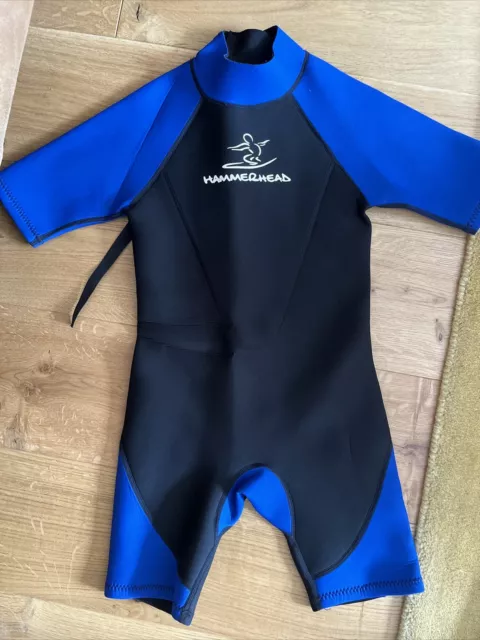 Hammerhead Boys Shortie Wetsuit - Black / Blue - Size Small