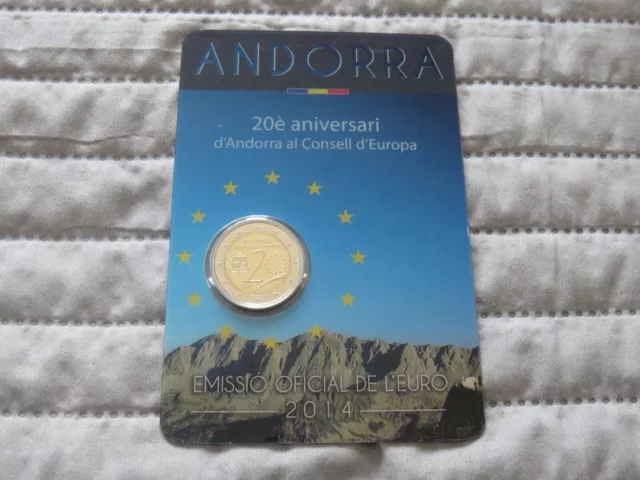 ANDORRE / COINCARD 2 EUROS 2014 / 20è ANIVERSARI D'ANDORRA AL CONSELL D'EUROPA