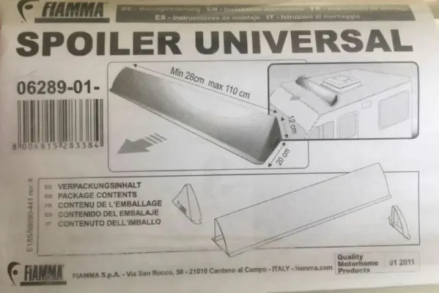 Fiamma Spoiler f. Dachhauben 110cm kürzbar Wohnmobil Hecki / KEIN Kastenwagen 2