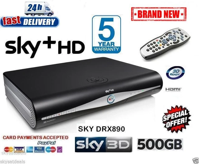 SKY HD BOX Plus + Hd Box 500Gb Sky Amstrad Drx890 Brand New 115.16