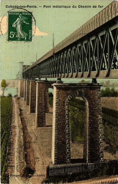 CPA CUBZAC-les-BRIDGES-Metallic Bridge of the Railway (176687)