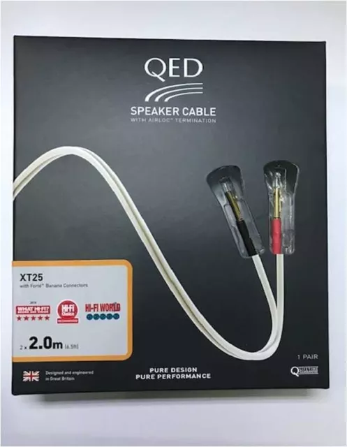 Qed Performance Xt 25 Cavo Di Potenza Stereo Terminato Banana 3Mt Rame Iperpuro