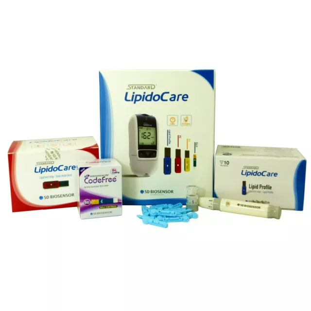 LipidoCare Meter for Total Cholesterol, HDL Cholesterol, Triglycerides & Glucose