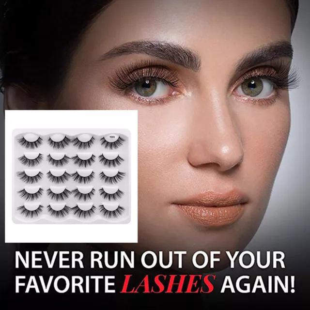 10Pair 3D Mink Natural Thick False Eyelashes Eye Lashes Makeup Extension 11Style