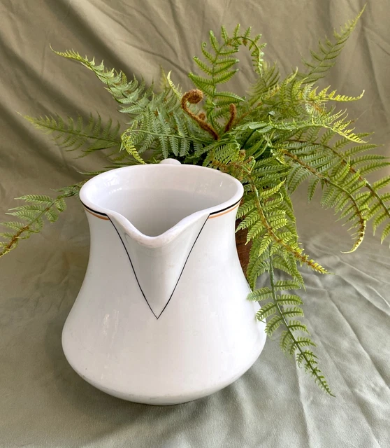 Vintage Railroad Restaurant Ironstone Pitcher, Onondaga O.P. Co. Syracuse China 3