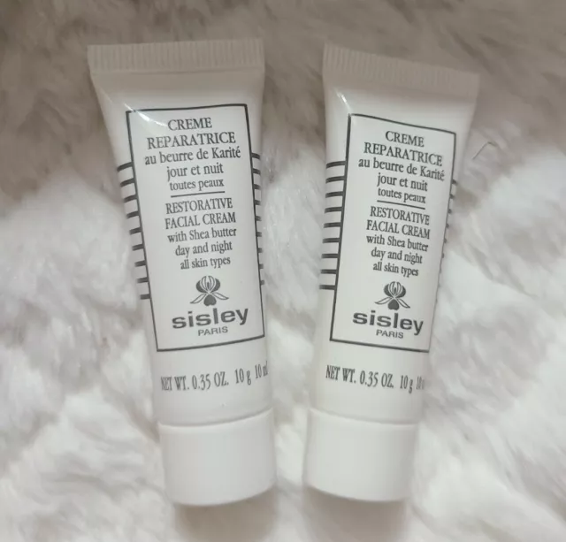 2) Sisley Restorative Facial Cream with Shea Butter Day & Night 10 ml New Travel