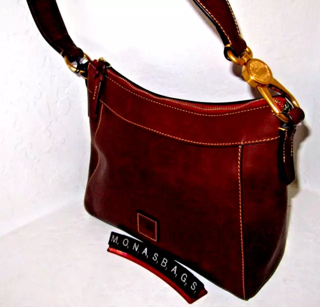 DOONEY & BOURKE Chestnut Florentine Leather Large Cassidy Hobo Shoulder ...