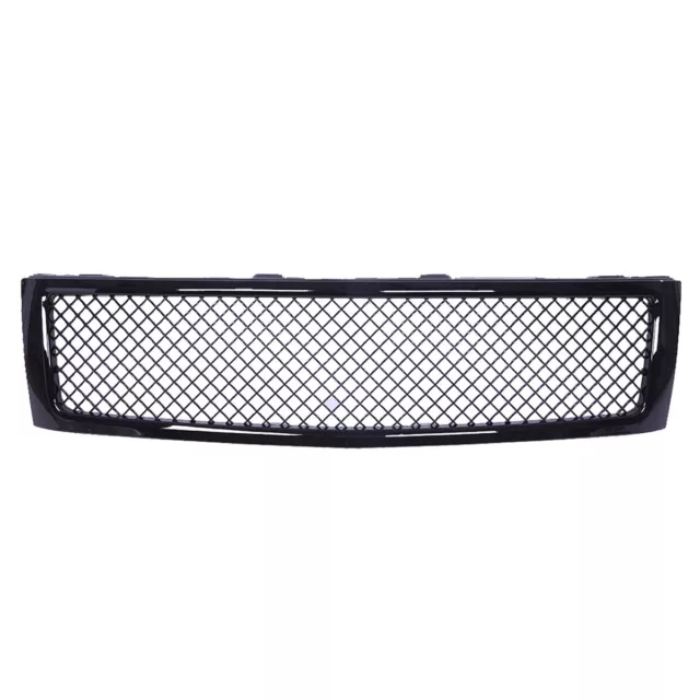 Fit 2007-2013 Chevy Silverado 1500 Glossy Black Front Bumper Hood Grille Grill 2