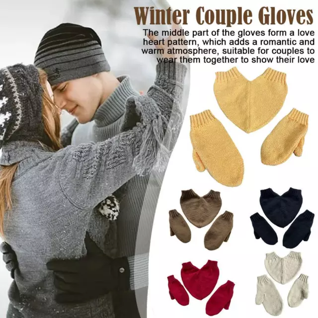 Lovers Couples Red Heart Shaped Gloves Mitten Gift For Valentine'sDay UK U3K0