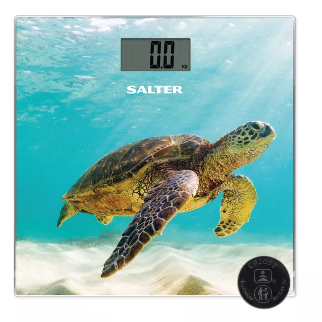 Salter Electronic Bathroom Scale Digital Turtle Print Weighing Scale LCD Display