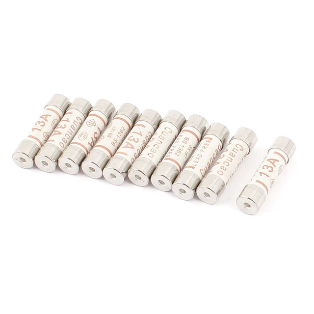 10Pcs Bas pouvoir de coupure 6x25mm fusibles céramique Voituretouche AC 250V 13A