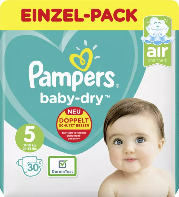 Pampers Bébé Sec Couche-Culotte Taille 5 pour 12 Heures Protection 30 Pièces