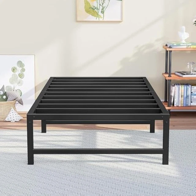 BED HEAVY DUTY Steel Slats Single Metal Bed Frames with 31.5cm Platform ...