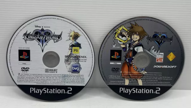 Kingdom Hearts 1 + 2 II Sony Playstation 2 PS2 Game Discs Only