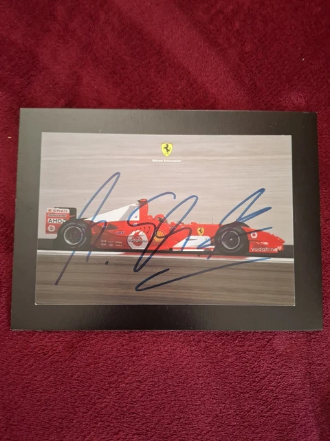 Signiertes Michael Schumacher Foto Im Ferrari - Mit Passepartout 25x20cm