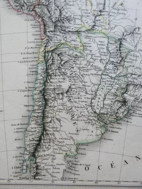 South America Peru Chile Buenos Aires 1826 large detailed Vivien map 3