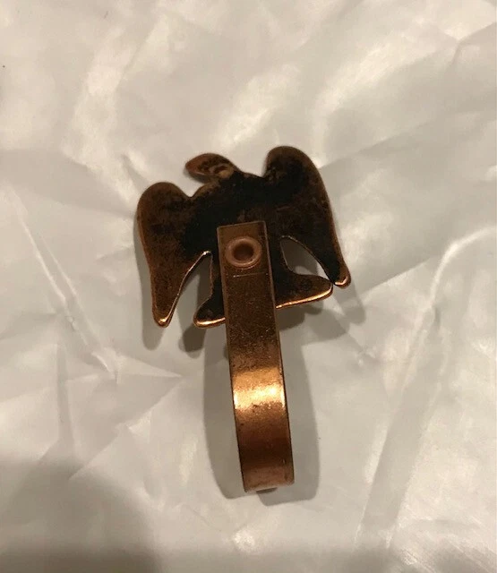 Small vintage eagle-shaped wall hooks, copper colored, set of 3 2