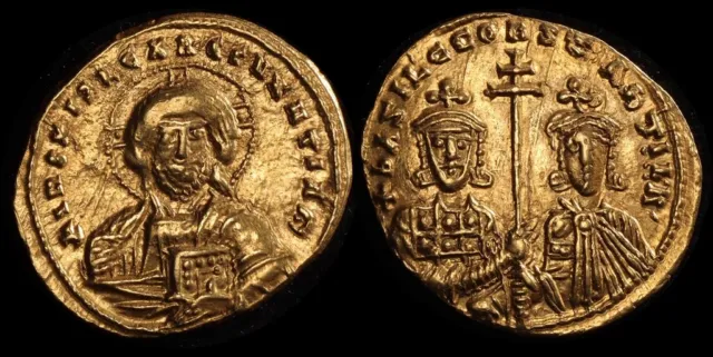 ANCIENT BYZANTINE Basil II + Constantine VIII 976-1025AD AV Histamenon Gold.