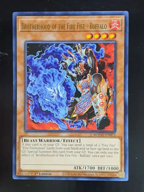 Brotherhood of the Fire Fist Buffalo MAGO-EN071 Rare 1st Edition Yugioh Card