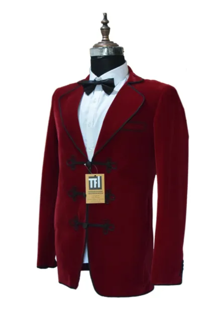 Speciale Regalo per Lui Rosso Fumare Giacche Design Festa Abbigliamento Cappotti