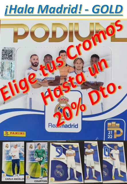 Elige tus cromos PANINI PODIUM REAL MADRID series "Hala Madrid" y "GOLD" #01-53